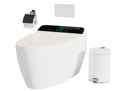 现代智能马桶 垃圾桶