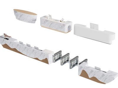 现代大理石前台接待台