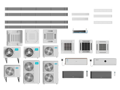 现代空调外机 出风口3d模型 现代空调外机 出风口