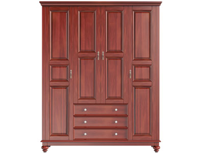 美式红木衣柜3d模型 美式红木衣柜