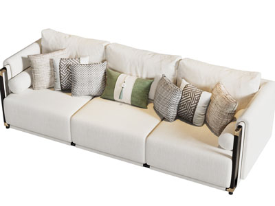 新中式多人沙发