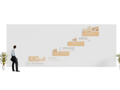 现代校园文化知识宣传背景墙3d模型 现代校园文化知识宣传背景墙