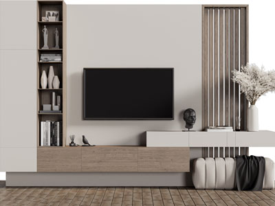 现代电视背景墙3d模型 现代电视背景墙