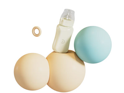 现代奶瓶展台 展览 美陈