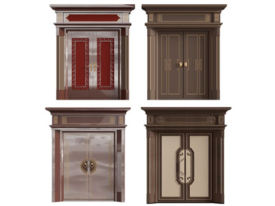 新中式庭院双扇大门 双开门