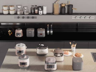现代电饭锅 密封盒厨房电器3d模型 现代电饭锅 密封盒厨房电器