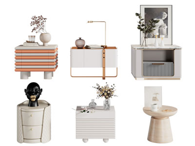 现代床头柜 边几角几