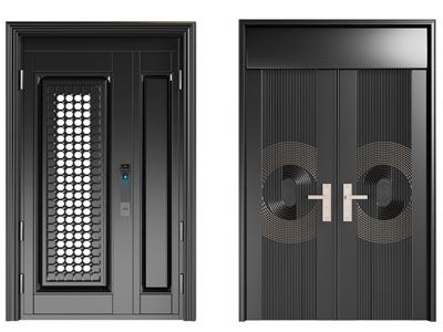 现代实木子母入户平开门 防盗门