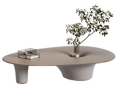 侘寂风异形茶几3d模型 侘寂风异形茶几