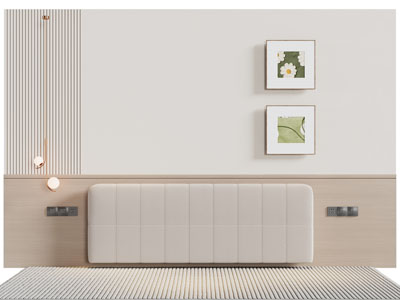 现代床头背景墙3d模型 现代床头背景墙