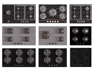 现代燃气灶台 电磁炉3d模型 现代燃气灶台 电磁炉