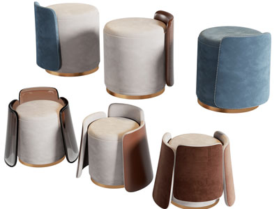 现代轻奢圆形沙发凳子 坐墩