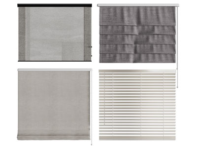 现代布帘 卷帘 百叶窗帘3d模型 现代布帘 卷帘 百叶窗帘