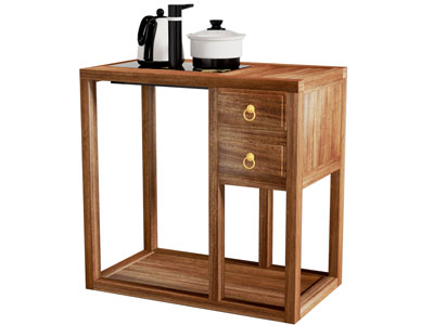 新中式实木茶台3d模型 新中式实木茶台