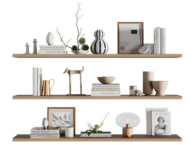 现代书本 装饰画 台灯摆件组合