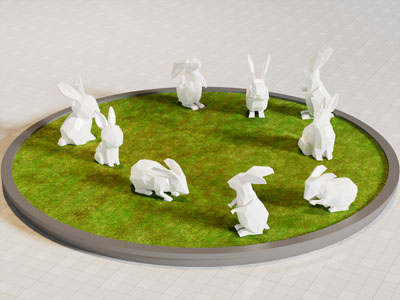 现代户外花坛 兔子雕塑景观园艺小品