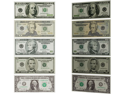 现代美元 钱币 钞票
