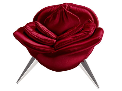 现代玫瑰花造的休闲椅子