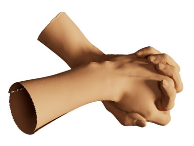 现代握在一起的手