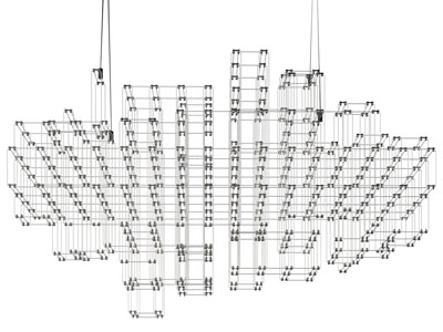 现代钢架造的吊灯