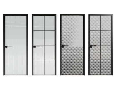 现代玻璃平开门