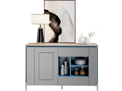 现代餐边柜 装饰画 台灯