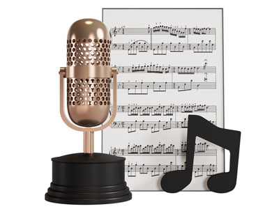 现代五线谱装饰画 麦克风摆件组合