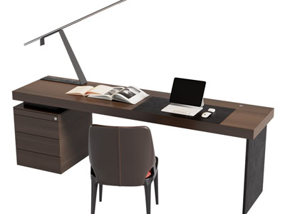 现代书桌椅组合3d模型 现代书桌椅组合