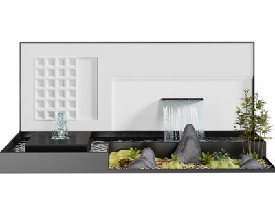 新中式景墙 水景 假山景观园艺小品