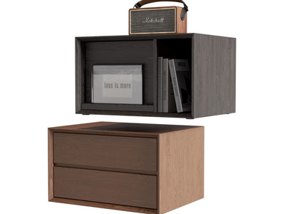 现代实木床头柜