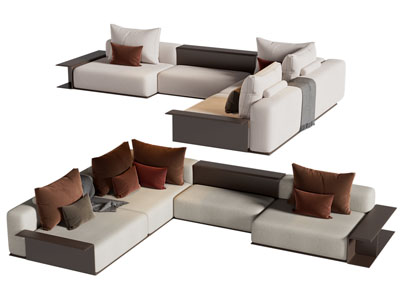 新中式转角多人沙发