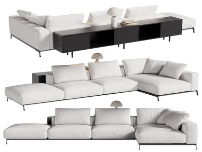 现代转角多人沙发