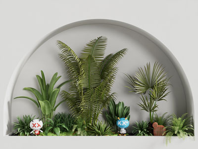 现代室内花草植物景观园艺小品