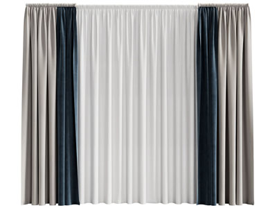 现代窗帘窗纱3d模型 现代窗帘窗纱