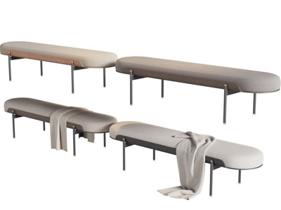 现代椭圆形沙发凳子 床尾凳