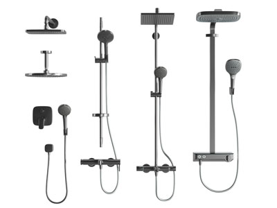 现代金属淋浴花洒