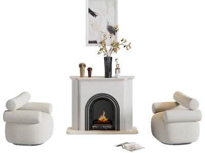 法式壁炉火炉 单人沙发