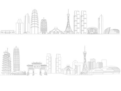 现代建筑剪影 墙饰