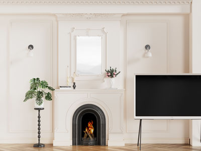 法式壁炉火炉 电视机