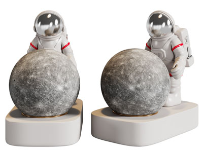 现代宇航员雕塑雕刻摆件组合3d模型 现代宇航员雕塑雕刻摆件组合