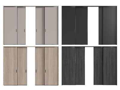 现代实木推拉门