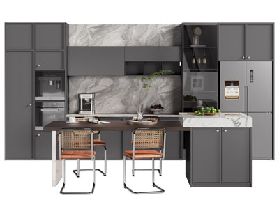 现代吧台餐桌椅组合 橱柜