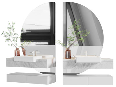 现代洗手台 镜柜 浴室柜