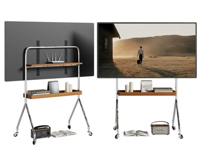 现代带滑轮的支架电视机3d模型 现代带滑轮的支架电视机