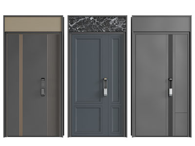 现代子母入户平开门