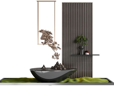 新中式室内景观雕塑小品3d模型 新中式室内景观雕塑小品