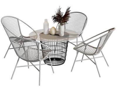 现代镂空休闲桌椅组合