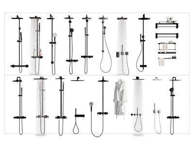 现代金属淋浴花洒
