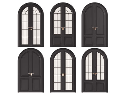 法式拱形双开门 平开门