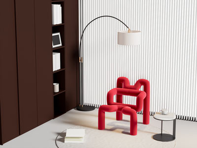 现代休闲椅子 落地灯